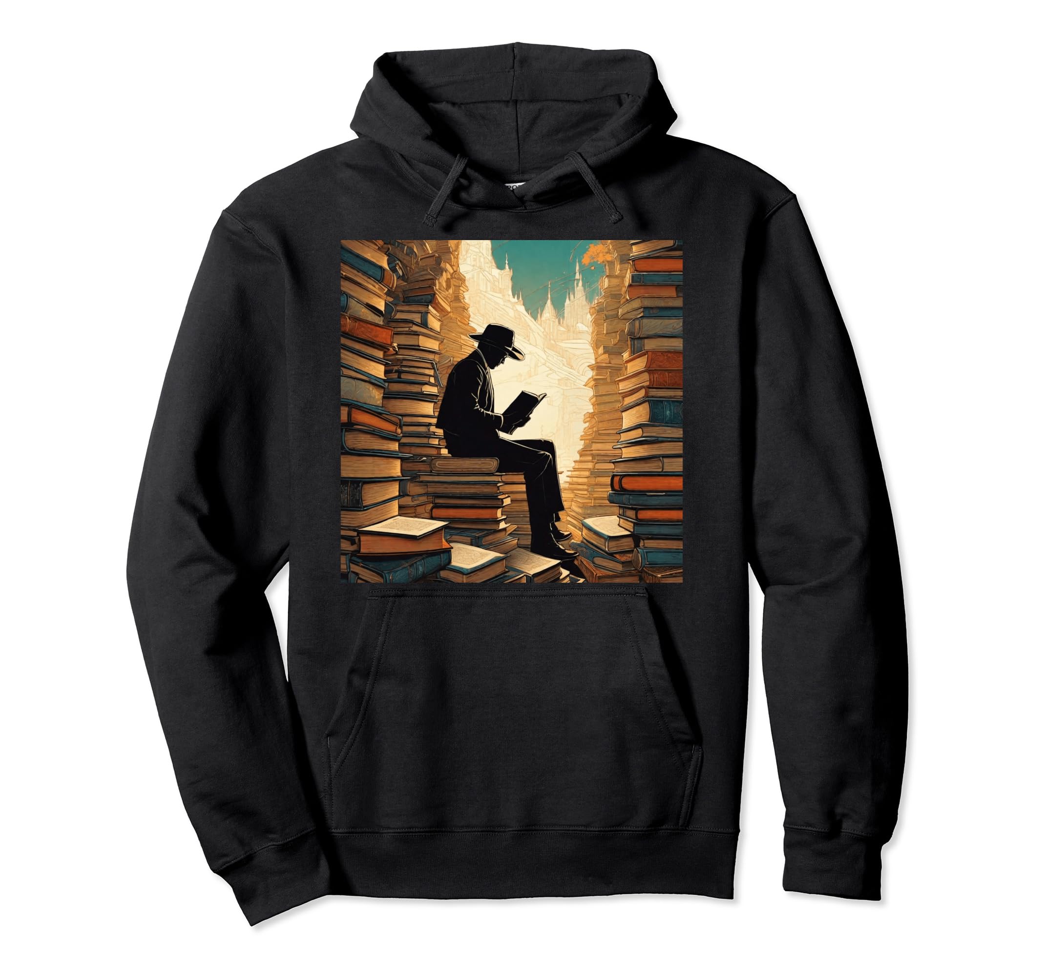 Bookworm Bibliophile Library Novels Tomes Hoodie - Graphic Print Men Women - T-Shirt, Sweatshirt, Hoodie