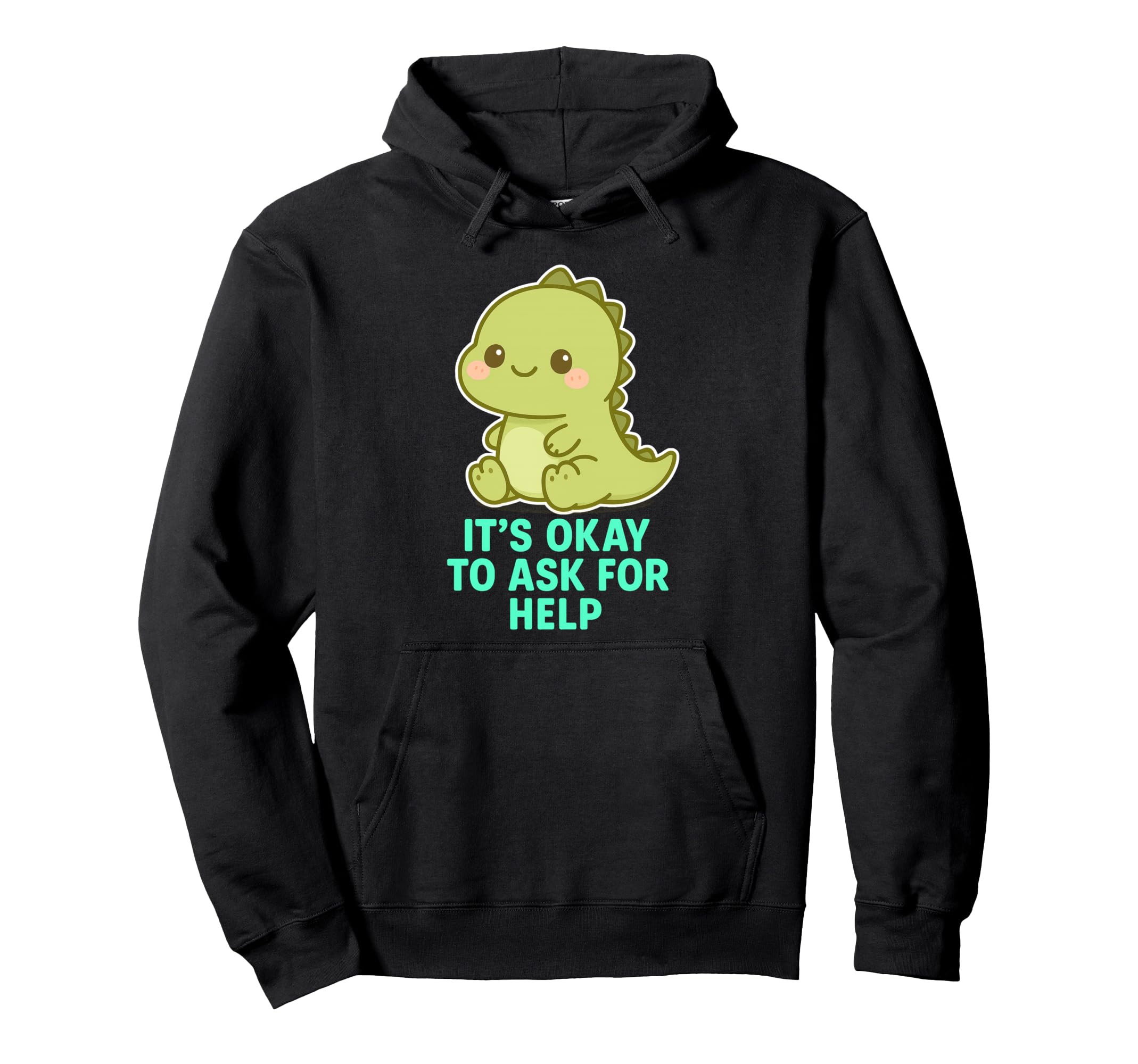 Kawaii Chibi T Rex Its Ok To Ask Hoodie - Aesthetic Graphic for Adults - T-Shirt, Sweatshirt, Hoodie