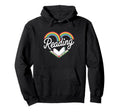 I Love Reading Heart Rainbow Book Lover Hoodie - Minimalist Print Unisex - T-Shirt, Sweatshirt, Hoodie