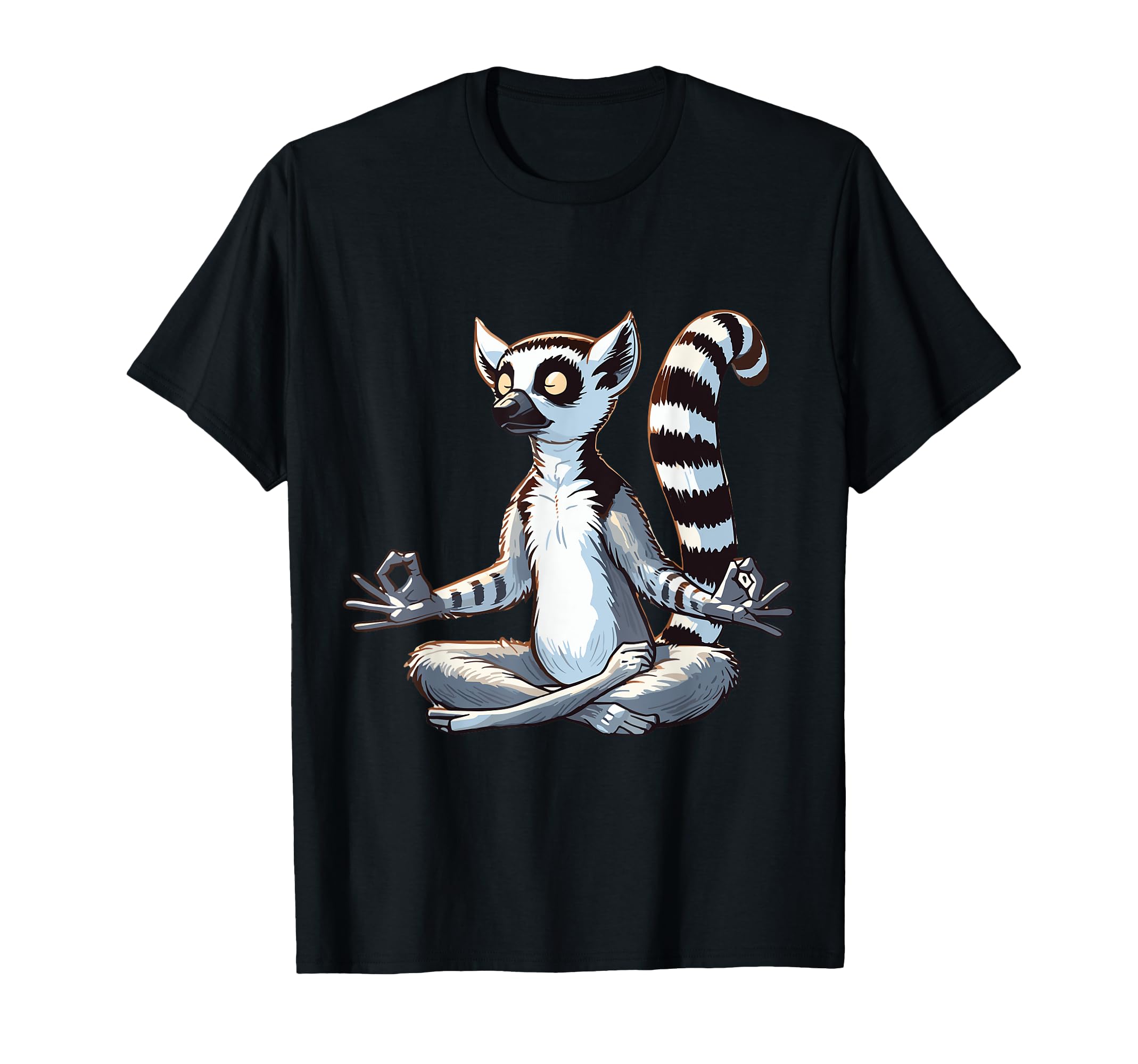 Meditation Lemur Yoga Pose Relaxing T-Shirt - Fun Novelty Design Men Women - T-Shirt, Sweatshirt, Hoodie