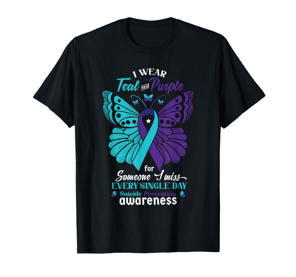 I Wear Teal And Purple Suicide T-Shirt - Aesthetic Graphic for Adults - T-Shirt, Sweatshirt, Hoodie