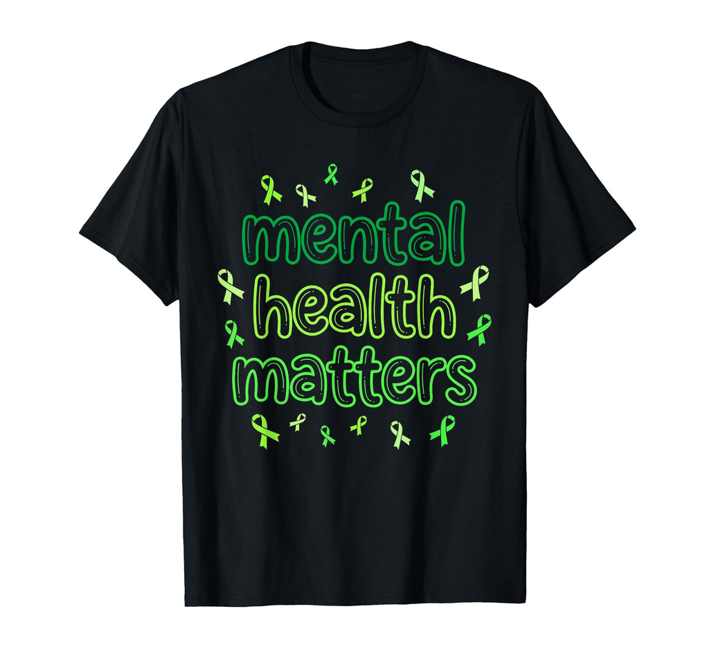 Mental Health Matters Green Ribbon T-Shirt - Trendy Graphic for Adults - T-Shirt, Sweatshirt, Hoodie
