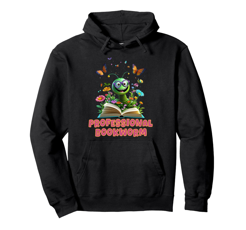 Book Worm Book Stack Reading Addict Hoodie - Minimalist Print Unisex - T-Shirt, Sweatshirt, Hoodie