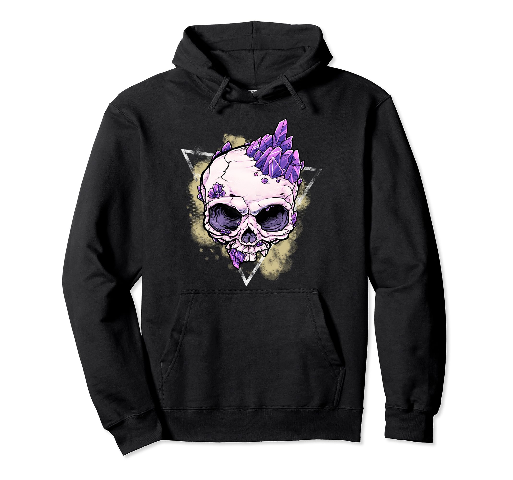 Goth Creepy Skull Crystals Spiritual Hoodie - Aesthetic Graphic for Adults - T-Shirt, Sweatshirt, Hoodie