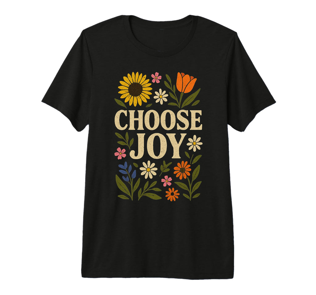 Choose Joy Floral Affirmation T-Shirt - Novelty Apparel for Adults - T-Shirt, Sweatshirt, Hoodie