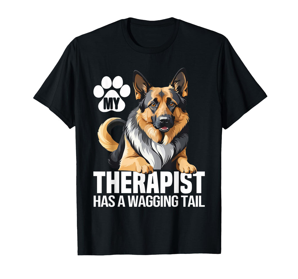 Funny Therapy Service Dog German Shepherd T-Shirt - Minimalist Print Unisex - T-Shirt, Sweatshirt, Hoodie