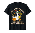 Just Silly Goose Who Loves Fall Reading T-Shirt - Custom Art Print Unisex - T-Shirt, Sweatshirt, Hoodie