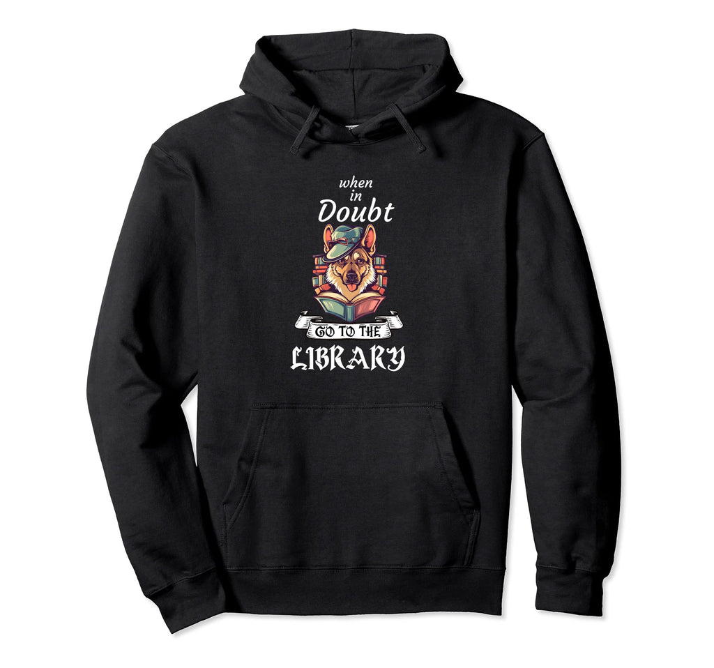 When Doubt Go To Library Dogs Book Hoodie - Unique Graphic for Adults - T-Shirt, Sweatshirt, Hoodie