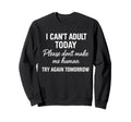 Funny I Cant Today Casual Sweatshirt - Custom Art Print Men Women - T-Shirt, Sweatshirt, Hoodie