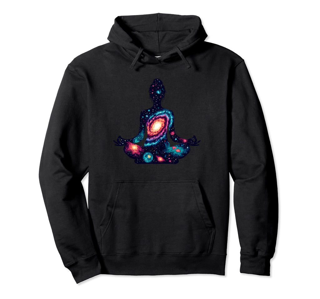 Yoga Meditation Pose Galaxy Pattern Hoodie - Streetwear Style Unisex - T-Shirt, Sweatshirt, Hoodie