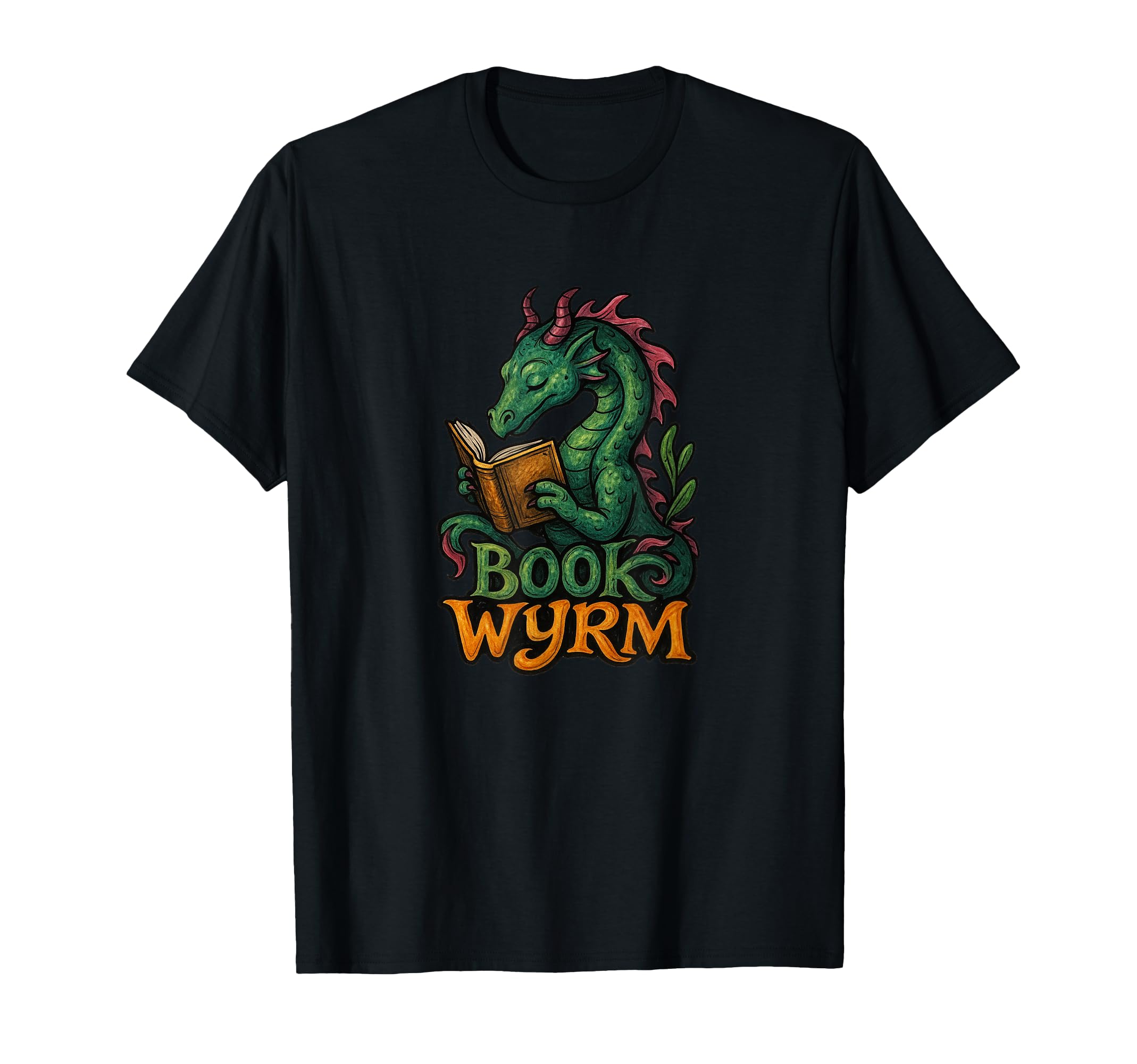 Bookwyrm Book Wyrm Illustration T-Shirt - Custom Art Print Men Women - T-Shirt, Sweatshirt, Hoodie