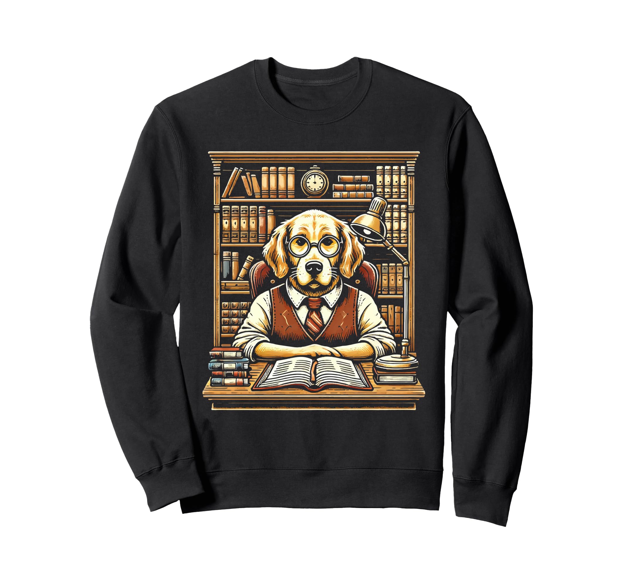 Dog Librarian Library Book Reading Sweatshirt - Unique Graphic for Adults - T-Shirt, Sweatshirt, Hoodie