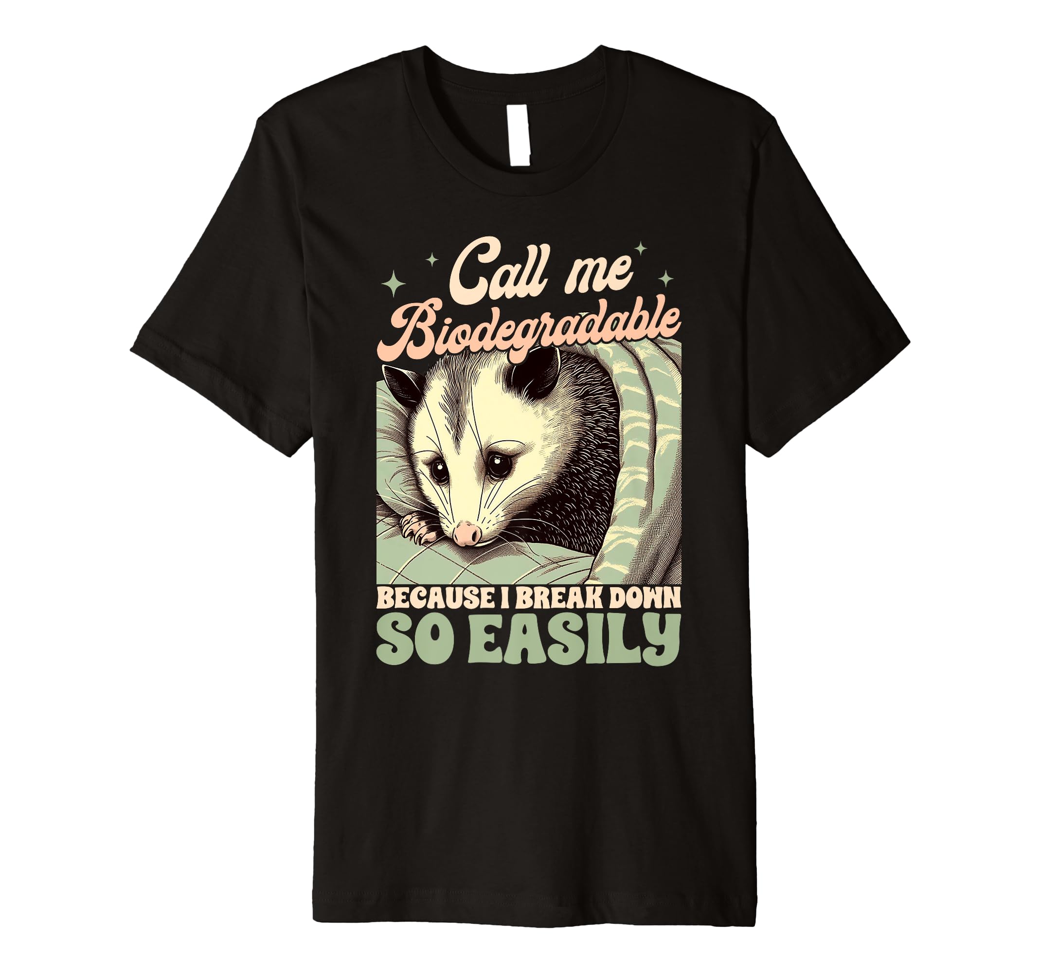 Anxiety Mental Health Opossum Call Me T-Shirt - Trendy Graphic for Adults - T-Shirt, Sweatshirt, Hoodie
