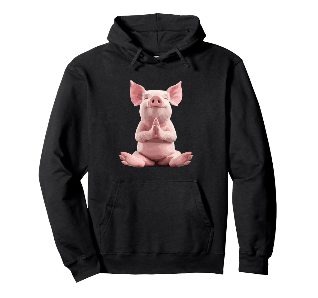 Pig Meditation Blissful Serenity Art Hoodie - Fun Novelty Design for Adults - T-Shirt, Sweatshirt, Hoodie