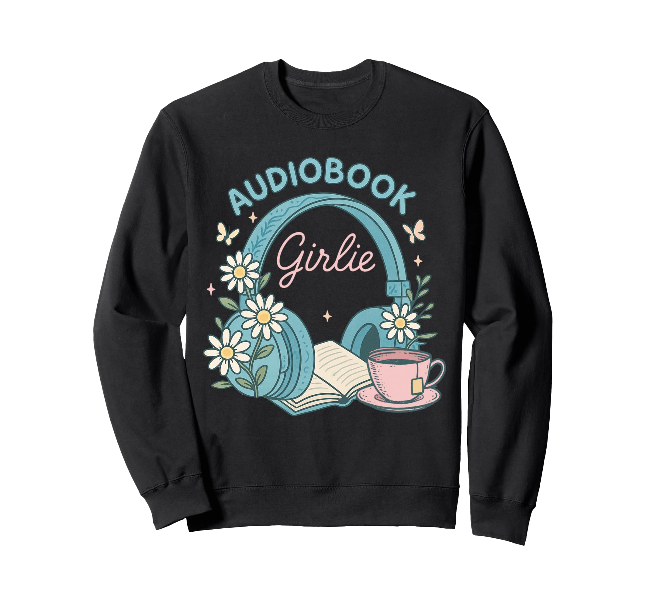 Audiobook Girlie Book Lover Sweatshirt - Custom Art Print Men Women - T-Shirt, Sweatshirt, Hoodie