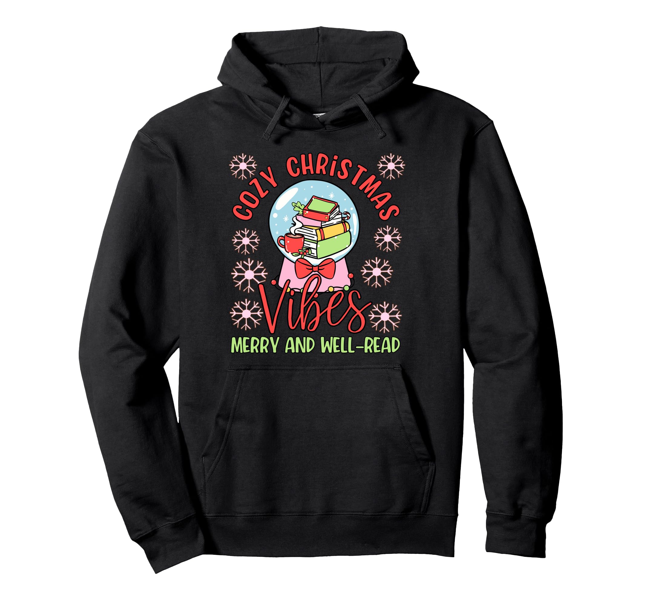 Cozy Vibes Snow Globe And Books Hoodie - Aesthetic Graphic Unisex - T-Shirt, Sweatshirt, Hoodie