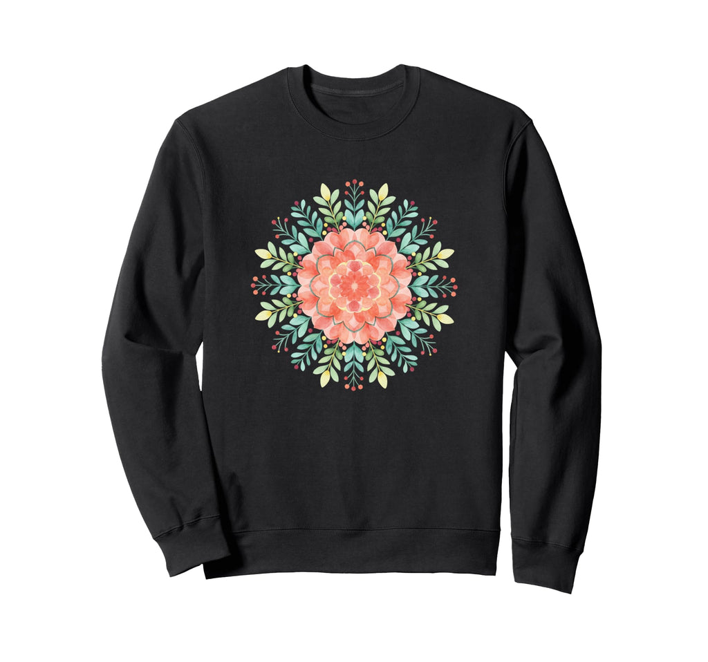 Floral Mandala Meditation Lotus Sweatshirt - Trendy Graphic for Adults - T-Shirt, Sweatshirt, Hoodie