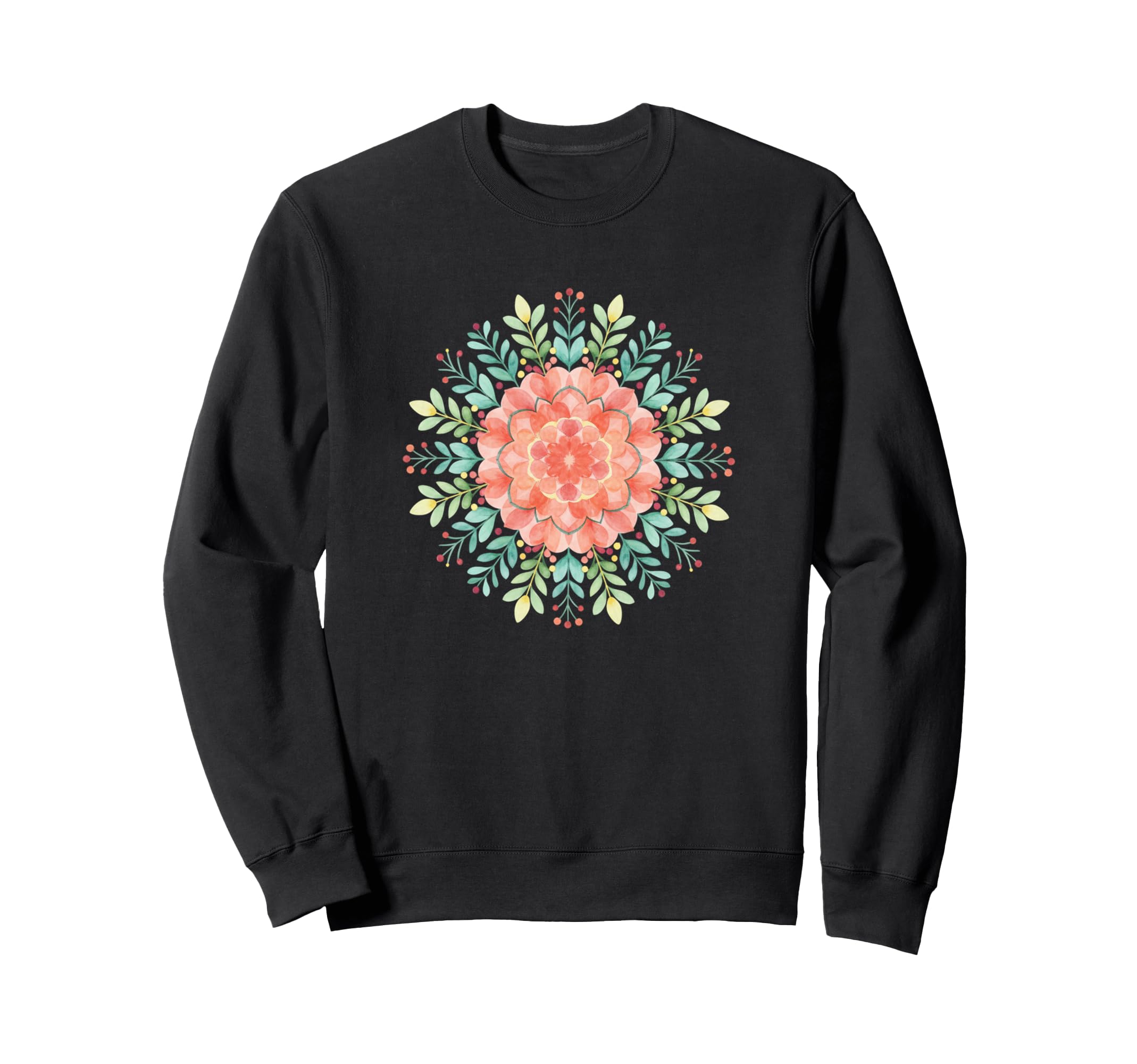 Floral Mandala Meditation Lotus Sweatshirt - Trendy Graphic for Adults - T-Shirt, Sweatshirt, Hoodie