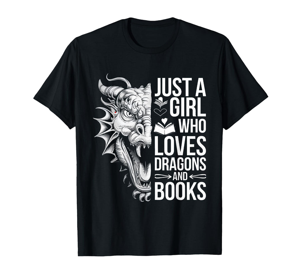Just Who Loves Dragons And Books T-Shirt - Trendy Graphic Men Women - T-Shirt, Sweatshirt, Hoodie