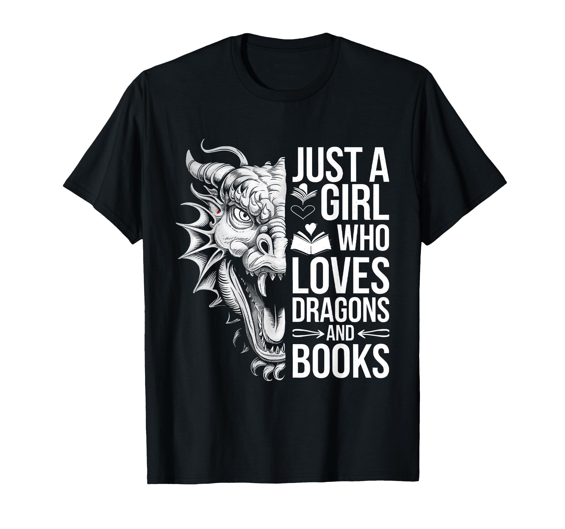 Just Who Loves Dragons And Books T-Shirt - Trendy Graphic Men Women - T-Shirt, Sweatshirt, Hoodie