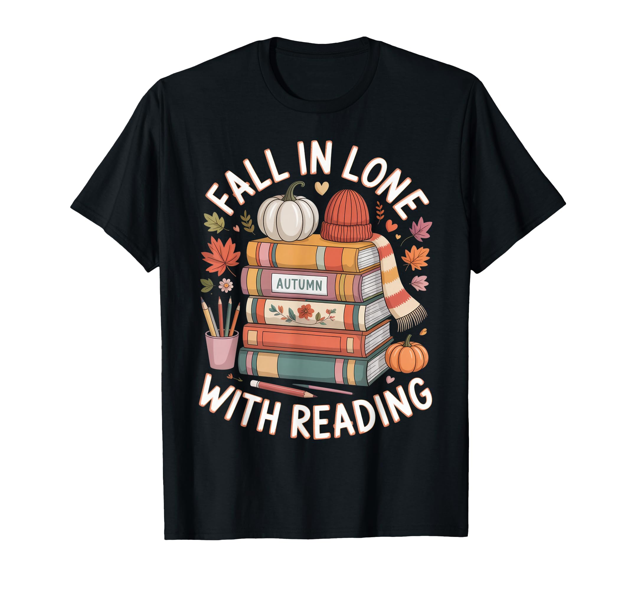 Fall Love Reading Autumn Book Lover T-Shirt - Novelty Apparel for Adults - T-Shirt, Sweatshirt, Hoodie