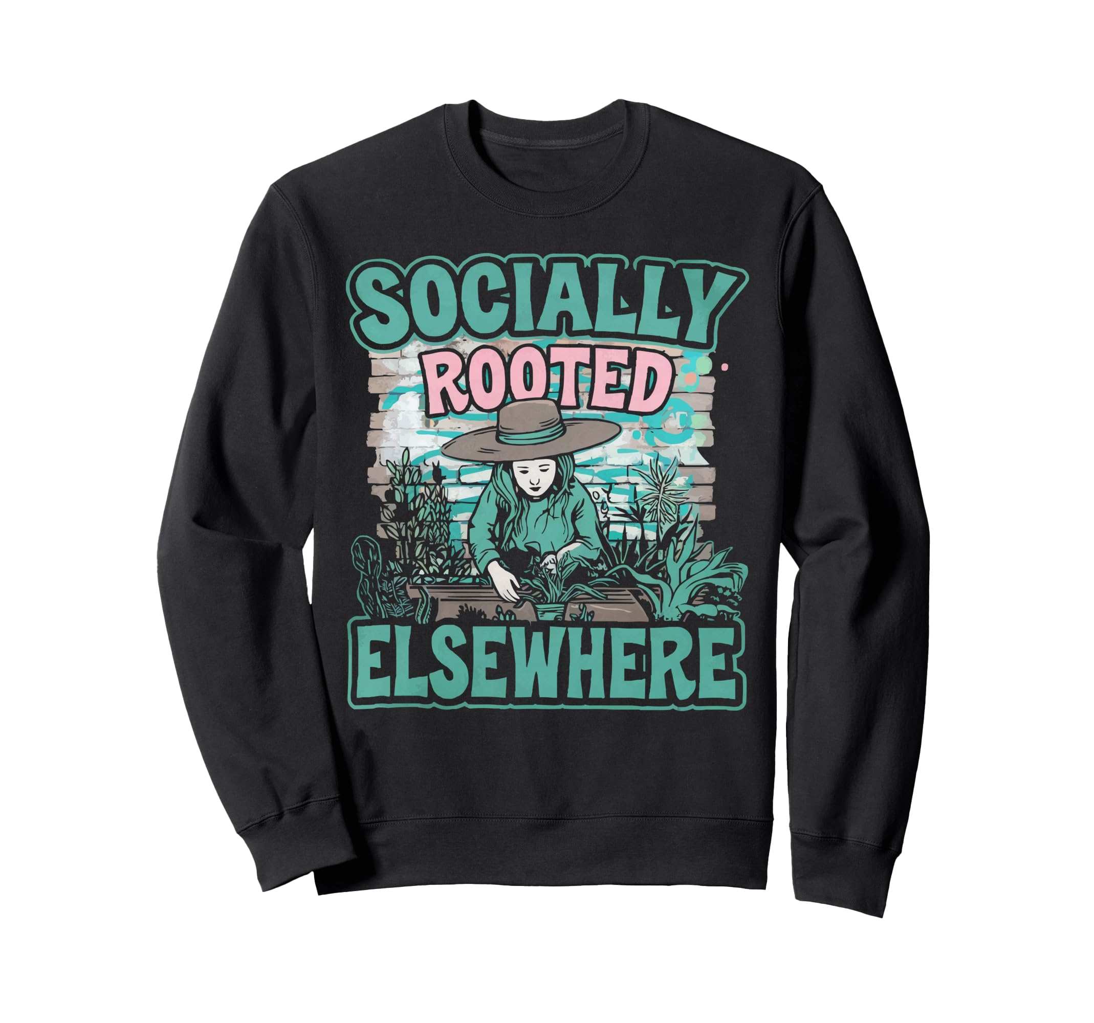 Introvert Gardener Shyness Garden Sweatshirt - Unique Graphic Unisex - T-Shirt, Sweatshirt, Hoodie