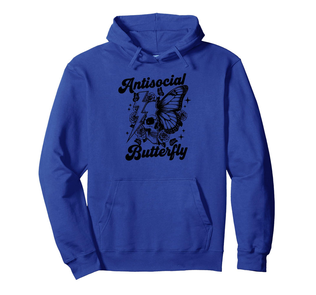 Anti Social Butterfly Hoodie - Unique Graphic for Adults - T-Shirt, Sweatshirt, Hoodie