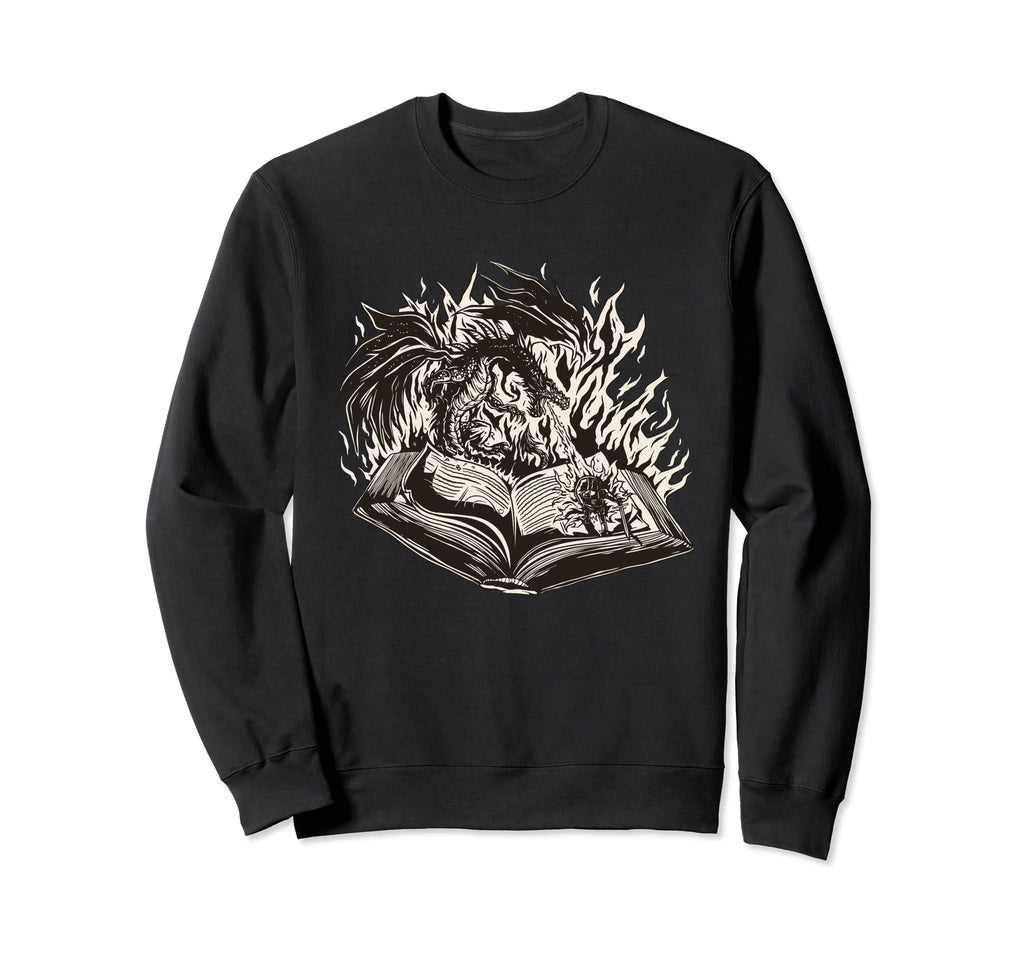 Dragon Book Readers Fantasy Novels Sweatshirt - Custom Art Print Men Women - T-Shirt, Sweatshirt, Hoodie