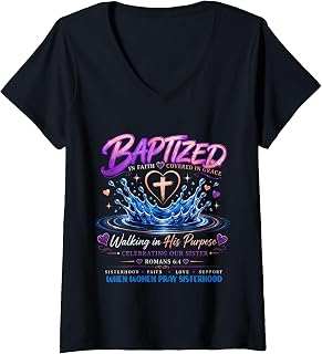 Women's When Women Pray Sisterhood Baptism Celebration V-Neck T-Shirt Unisex T-shirt, Sweatshirt, Hoodie, Long Sleeve Tee - T-Shirt, Sweatshirt, Hoodie