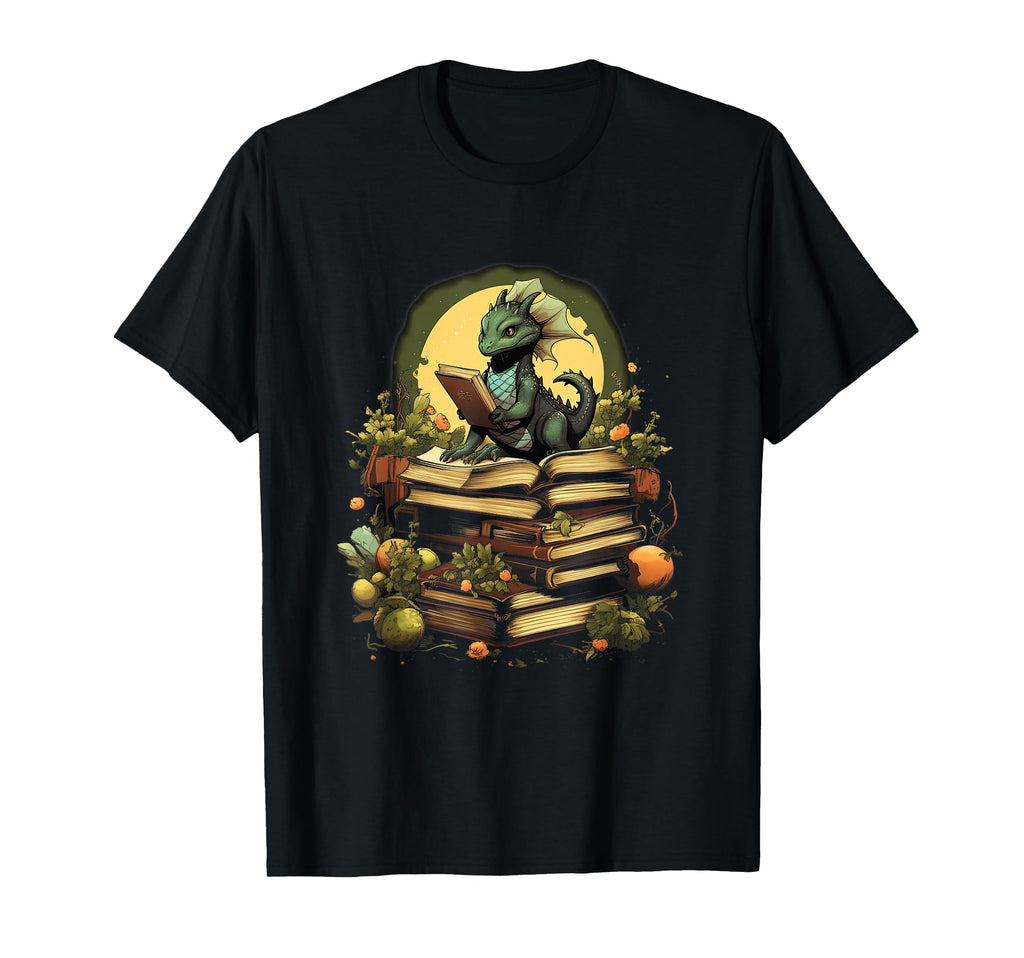 Book Dragon Reading Books Bookworm T-Shirt - Novelty Apparel Men Women - T-Shirt, Sweatshirt, Hoodie