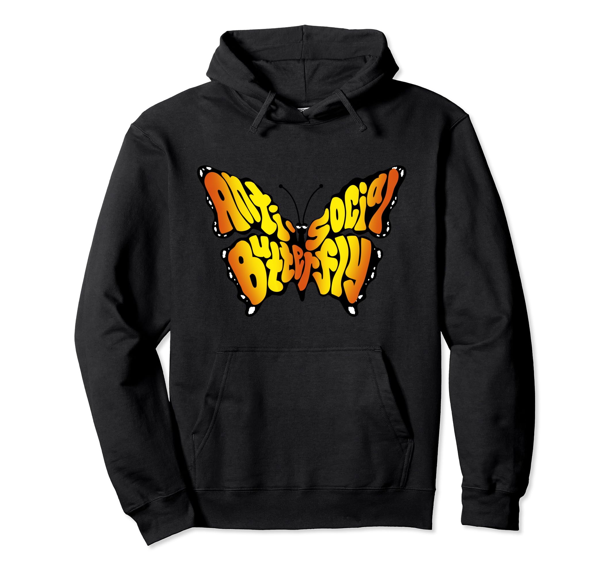 Anti Social Butterfly Beautiful Hoodie - Casual Everyday Wear for Adults - T-Shirt, Sweatshirt, Hoodie