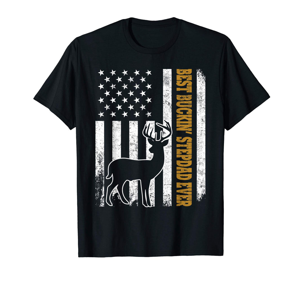 American Flag Best Buckin Step Dad T-Shirt - Streetwear Style Men Women - T-Shirt, Sweatshirt, Hoodie