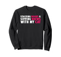 Stacking Books Sipping Brews My Cat Sweatshirt - Trendy Graphic Unisex - T-Shirt, Sweatshirt, Hoodie