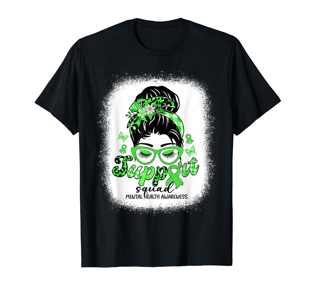 Support Squad Messy Bun Mental Health T-Shirt - Trendy Graphic Men Women - T-Shirt, Sweatshirt, Hoodie