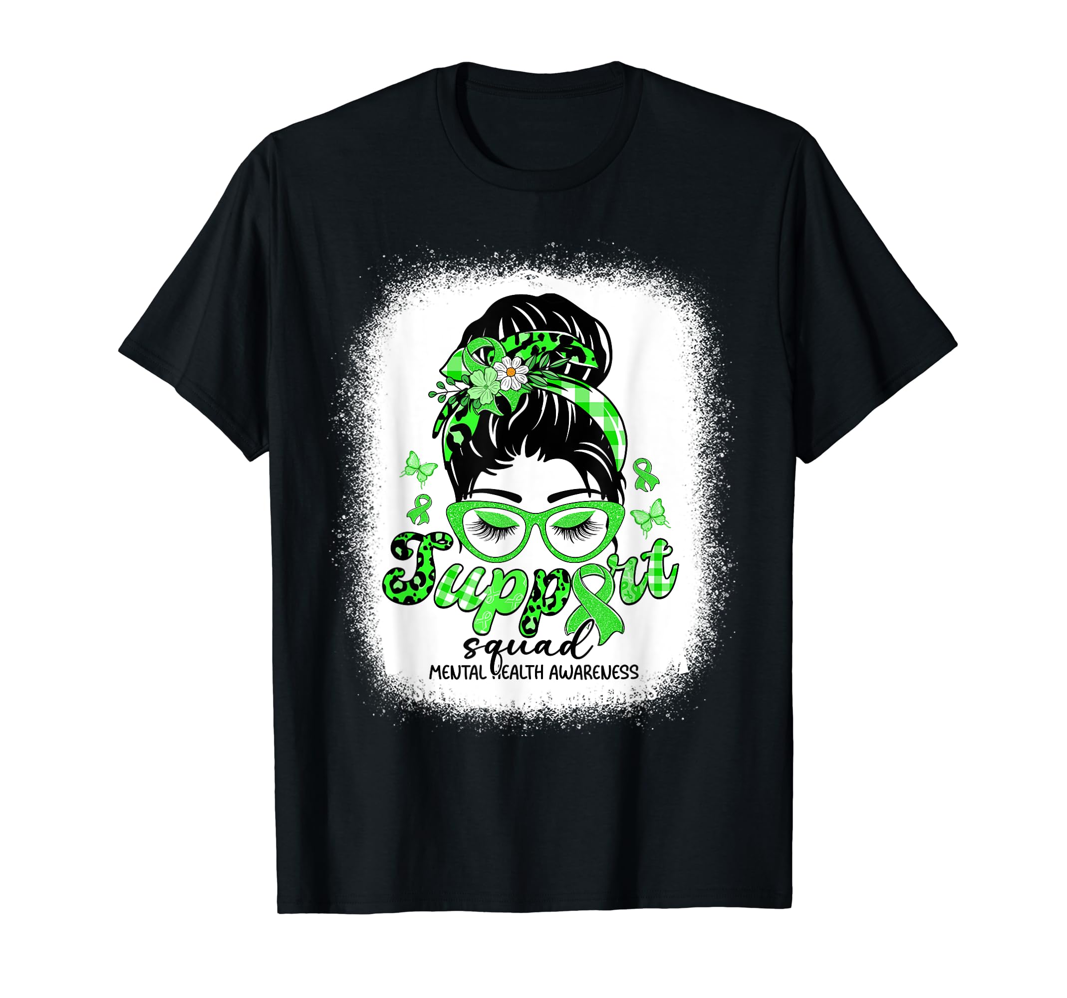 Support Squad Messy Bun Mental Health T-Shirt - Trendy Graphic Men Women - T-Shirt, Sweatshirt, Hoodie