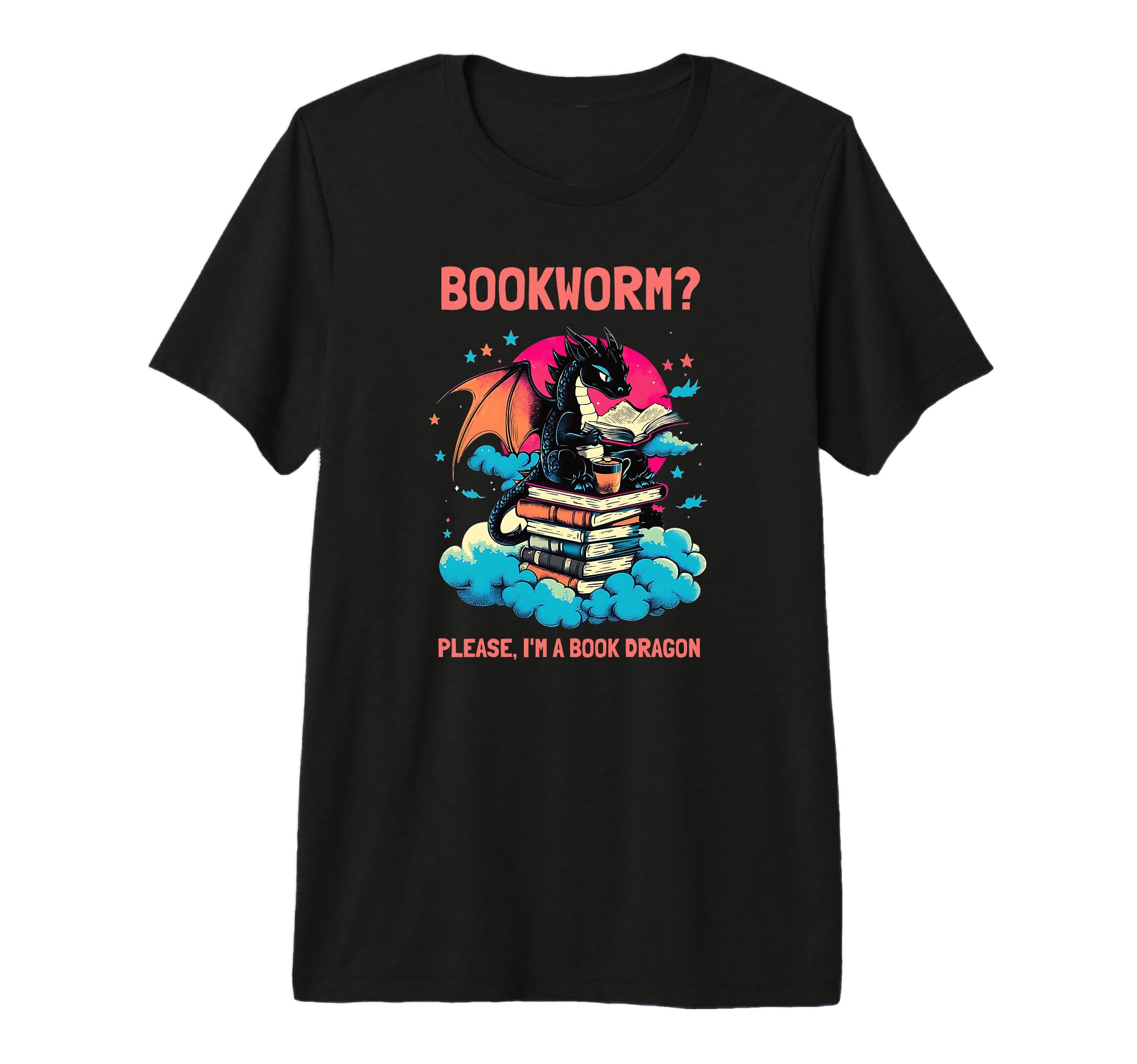 Bookworm Please Im Book Dragon Reading T-Shirt - Custom Art Print Unisex - T-Shirt, Sweatshirt, Hoodie