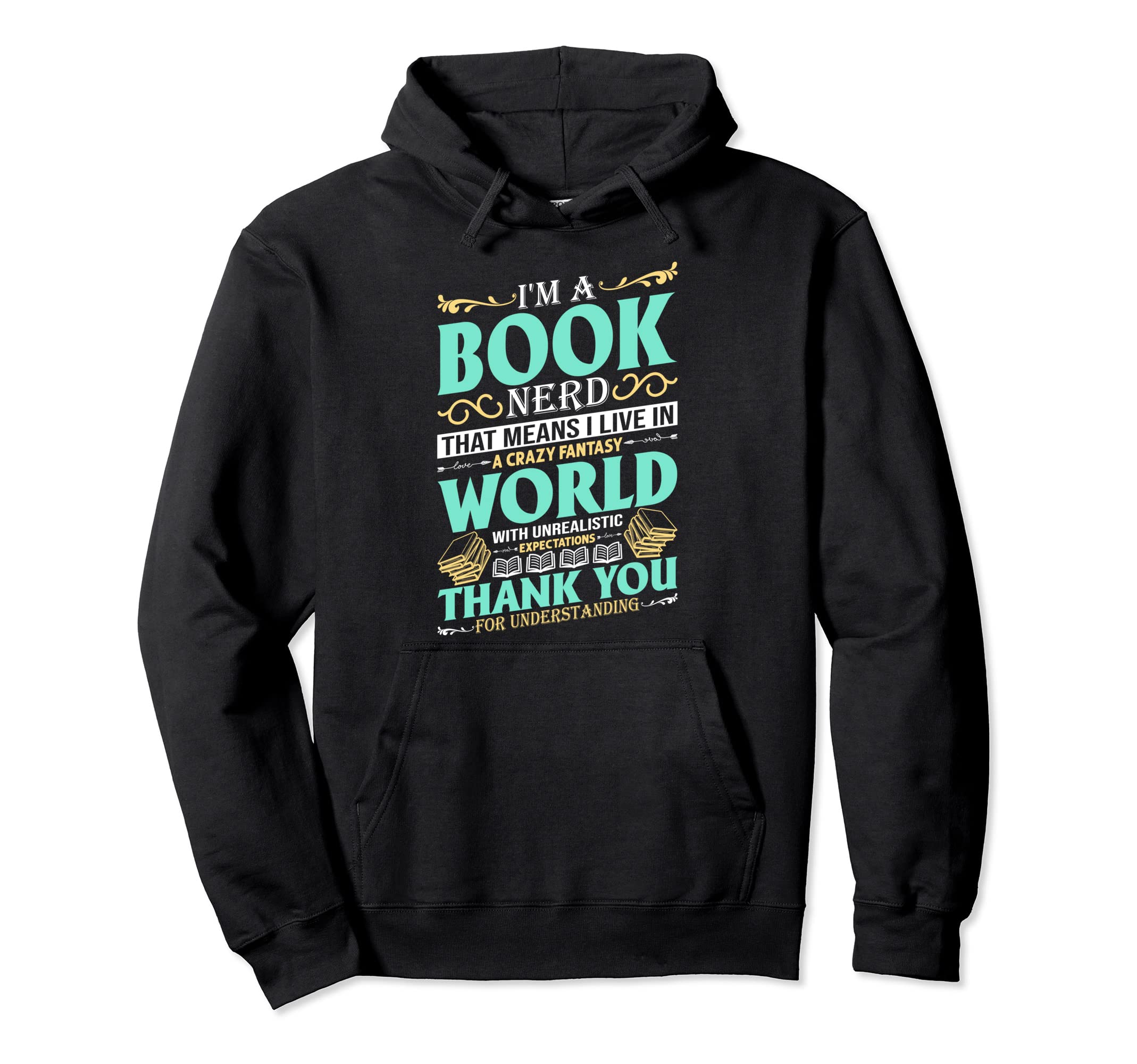 I Love Reading Bookish Tees Hoodie - Casual Everyday Wear for Adults - T-Shirt, Sweatshirt, Hoodie