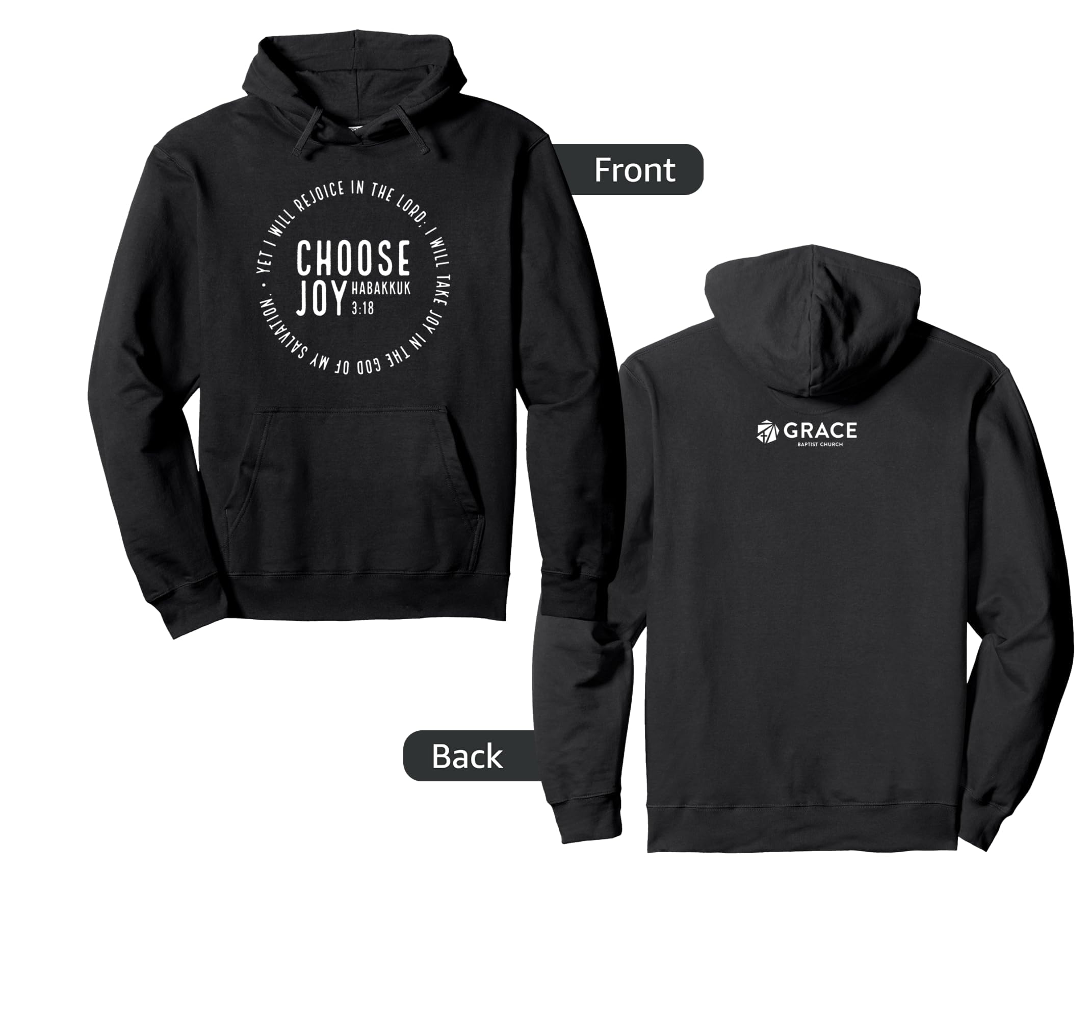 Choose Joy Circle Habakkuk 3 18 Hoodie - Graphic Print Unisex - T-Shirt, Sweatshirt, Hoodie