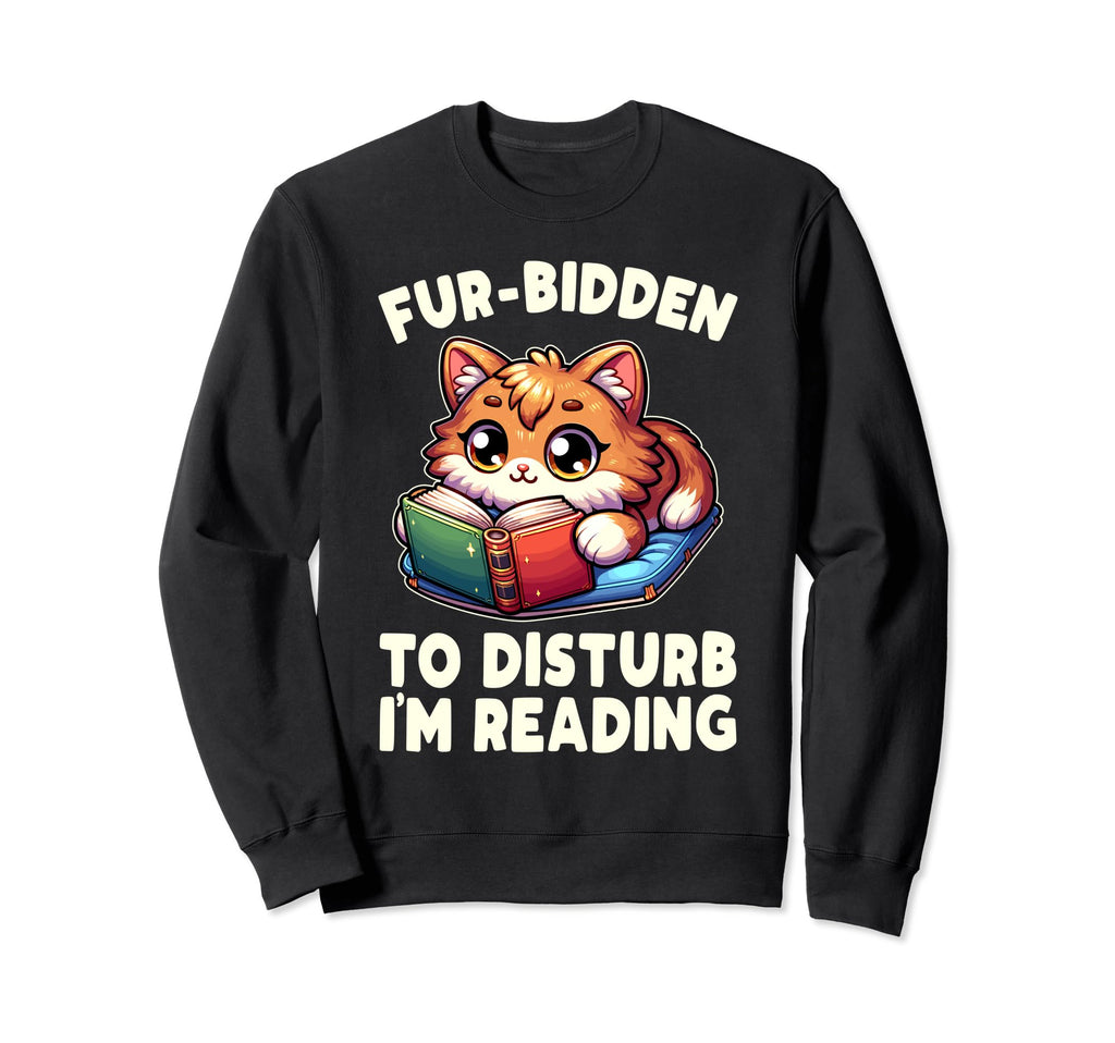 Reading Book Cat Library Reading Sweatshirt - Minimalist Print Men Women - T-Shirt, Sweatshirt, Hoodie