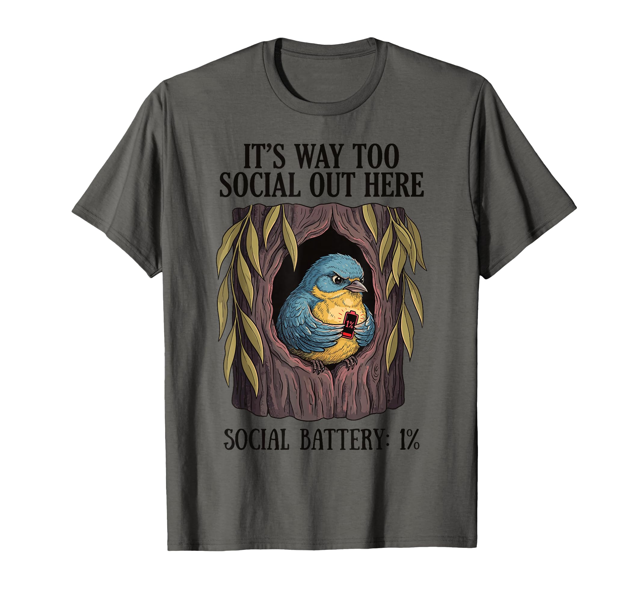 Social Battery 1 Percent Grumpy T-Shirt - Fun Novelty Design Men Women - T-Shirt, Sweatshirt, Hoodie