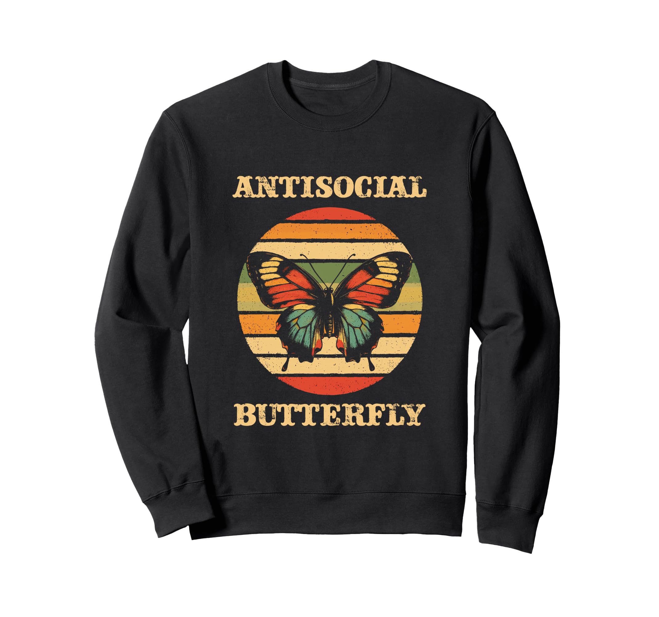 Antisocial Butterfly Gift Sweatshirt - Casual Everyday Wear Men Women - T-Shirt, Sweatshirt, Hoodie