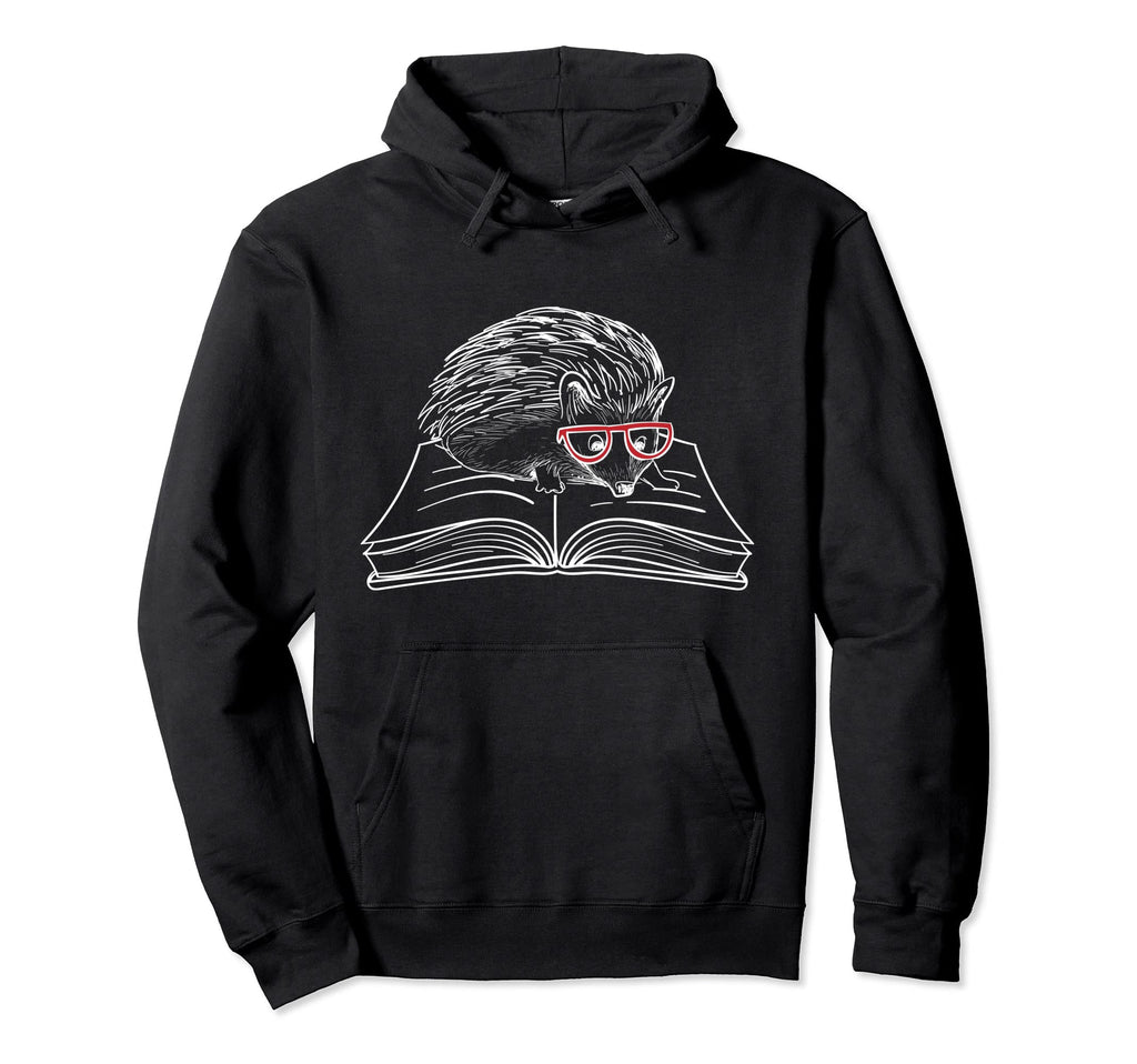 Hedgehogs And Books Literature Cozy Hoodie - Graphic Print for Adults - T-Shirt, Sweatshirt, Hoodie