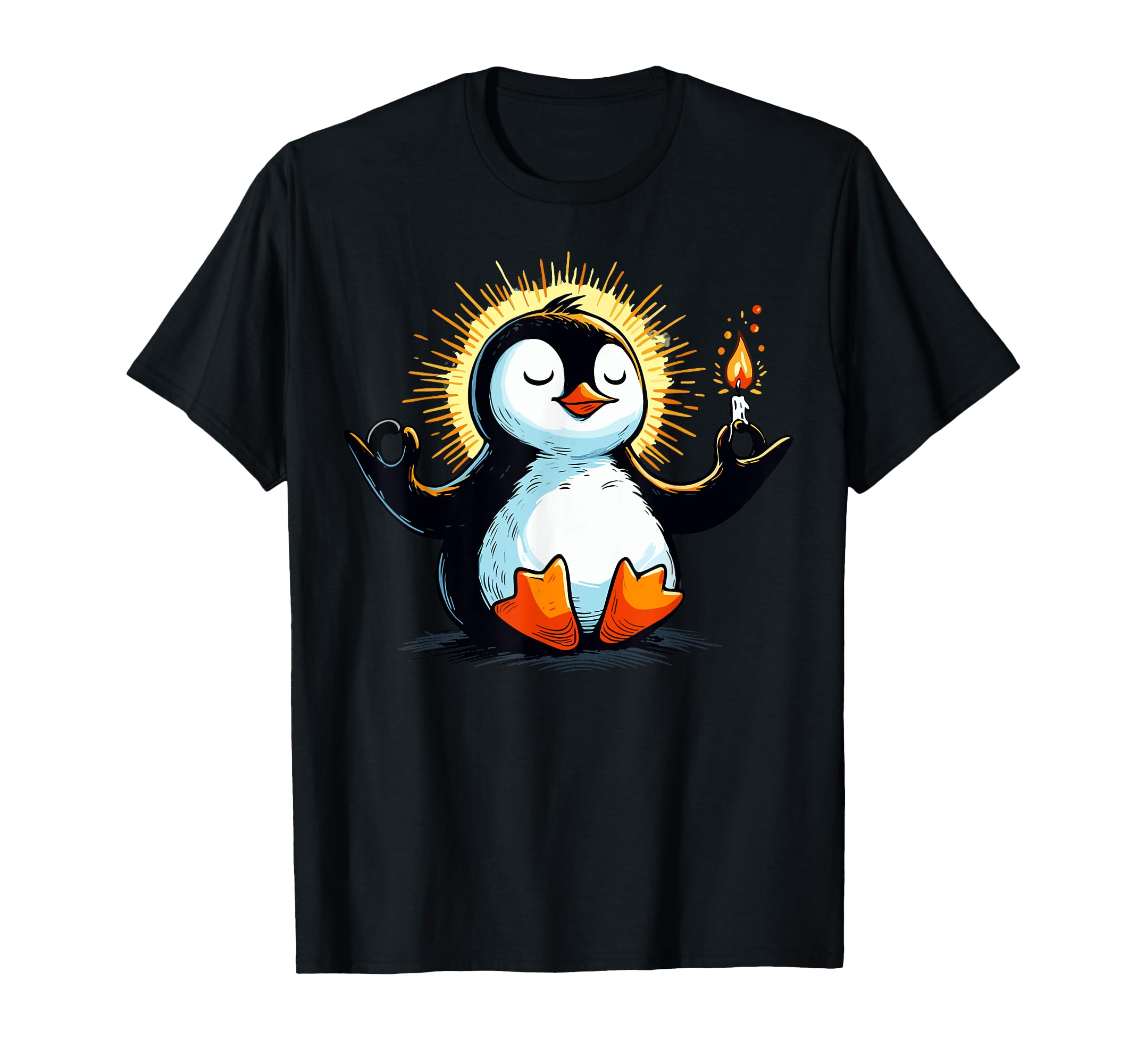 Meditation Penguin Yoga Pose Relaxing T-Shirt - Minimalist Print Unisex - T-Shirt, Sweatshirt, Hoodie