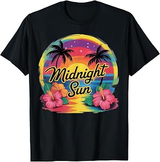 Retro Midnight Sun Paradise Sunset Beach Vacation T-Shirt Unisex T-shirt, Sweatshirt, Hoodie, Long Sleeve Tee - T-Shirt, Sweatshirt, Hoodie