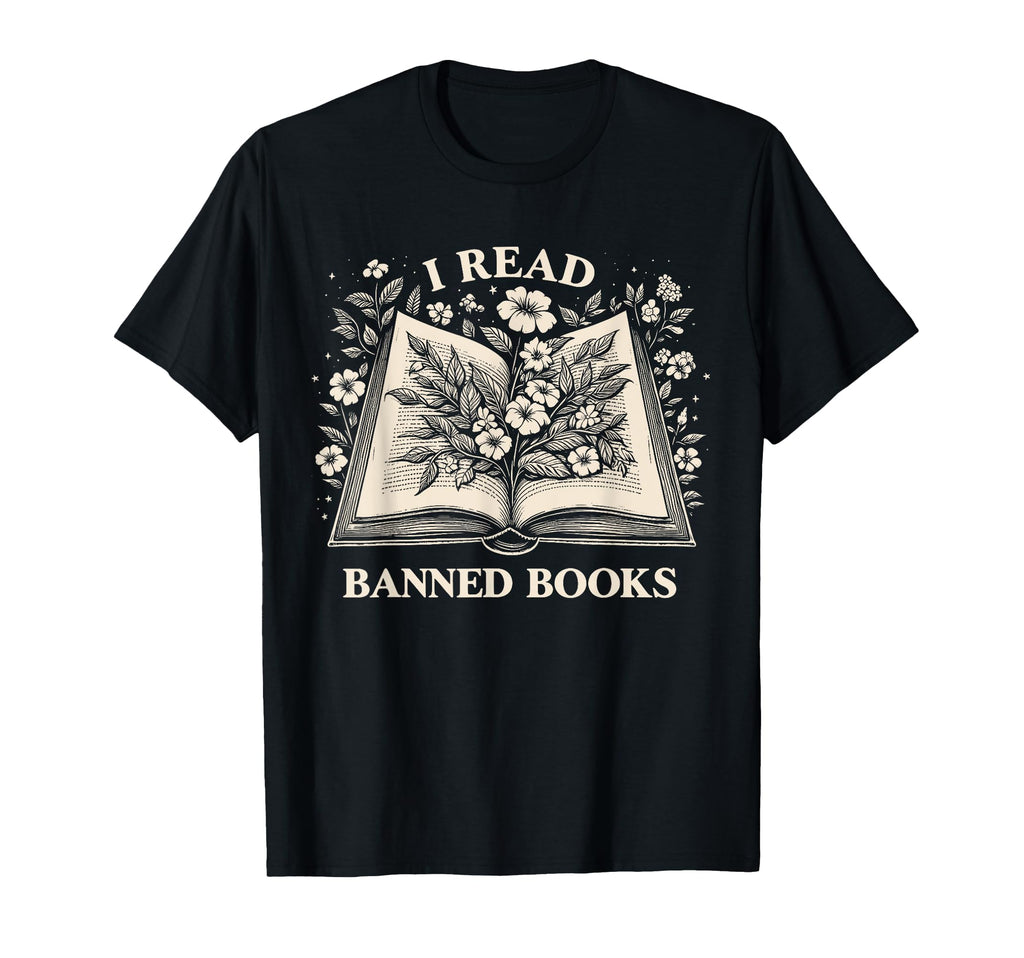 Read Banned Books Wildflower Book T-Shirt - Minimalist Print for Adults - T-Shirt, Sweatshirt, Hoodie