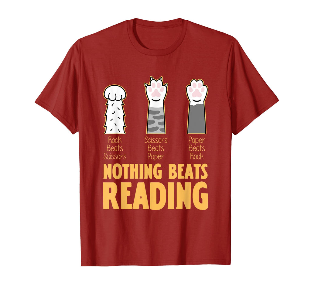 Nothing Beats Reading Rock Paper T-Shirt - Custom Art Print for Adults - T-Shirt, Sweatshirt, Hoodie