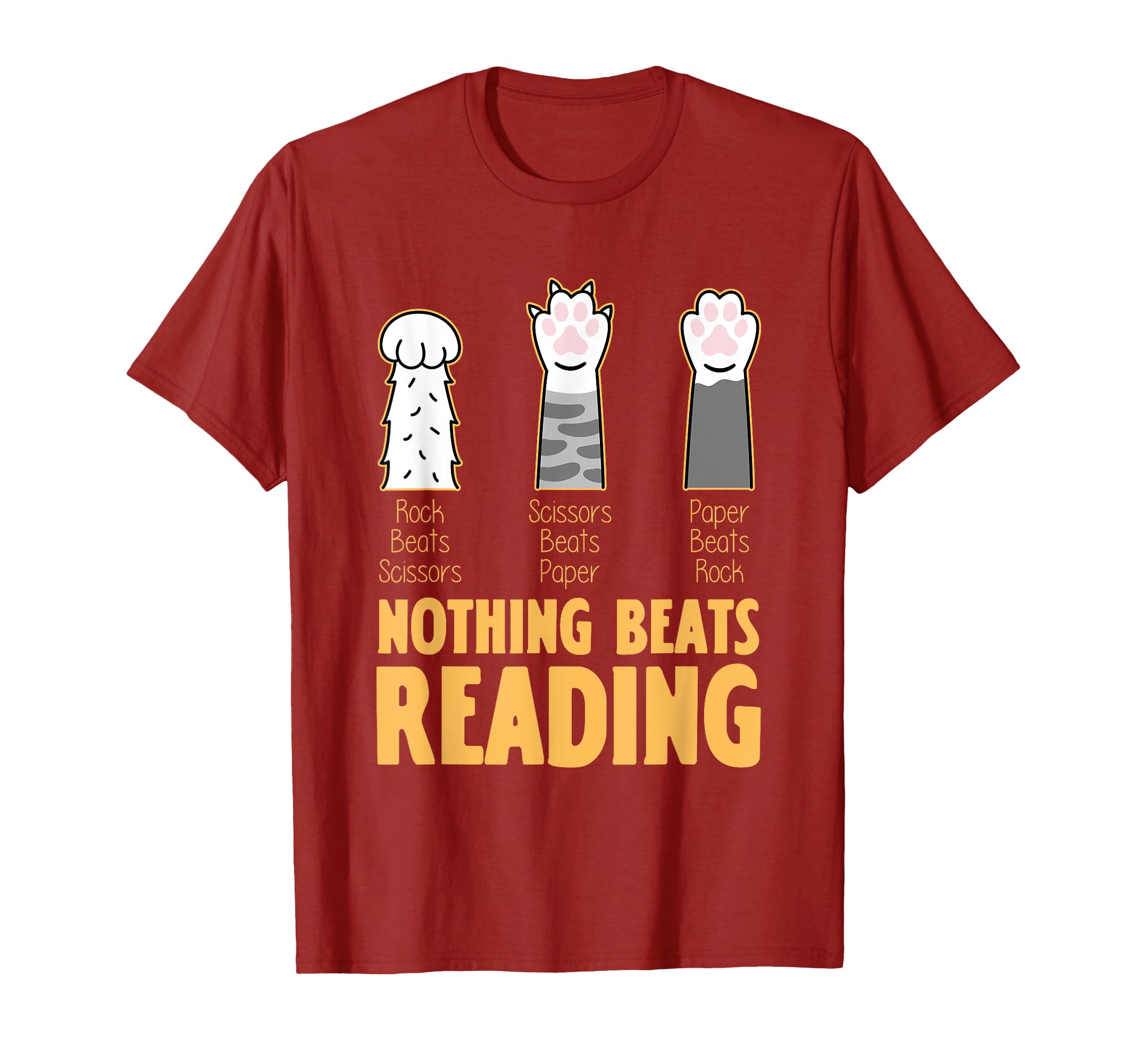Nothing Beats Reading Rock Paper T-Shirt - Custom Art Print for Adults - T-Shirt, Sweatshirt, Hoodie