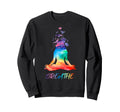 Yoga Lotus Pose Mandala Breathe Sweatshirt - Minimalist Print Unisex - T-Shirt, Sweatshirt, Hoodie