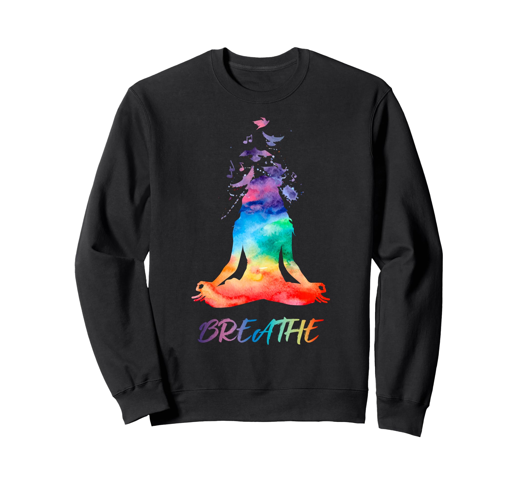 Yoga Lotus Pose Mandala Breathe Sweatshirt - Minimalist Print Unisex - T-Shirt, Sweatshirt, Hoodie