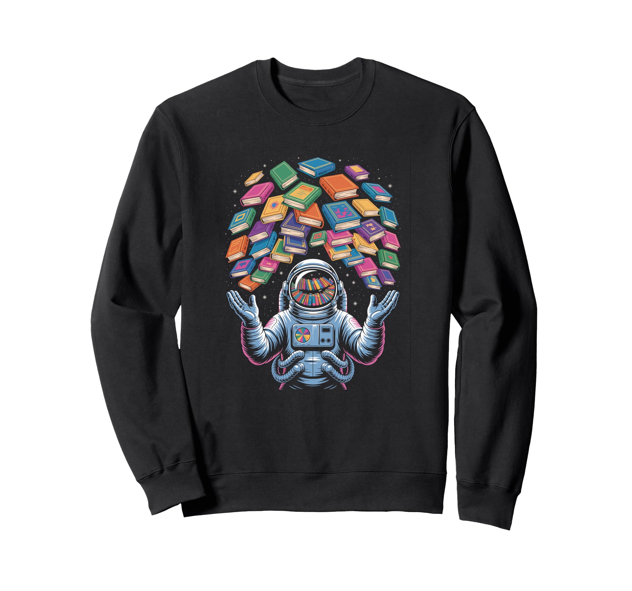 Cosmic Galaxy Reader Exploring Sweatshirt - Fun Novelty Design Unisex - T-Shirt, Sweatshirt, Hoodie